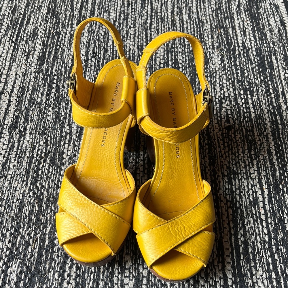 Marc Jacobs yellow platform sandals